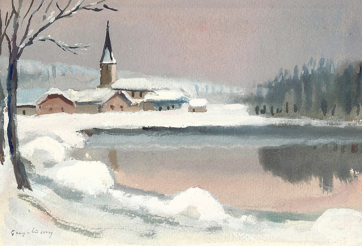 Village sous la neige